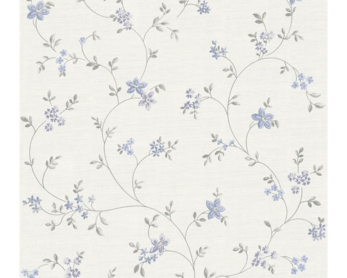 Vliestapete 39071-3 Maison Charme Blumenranke Creme-Blau Tapete mit Blumenmuster