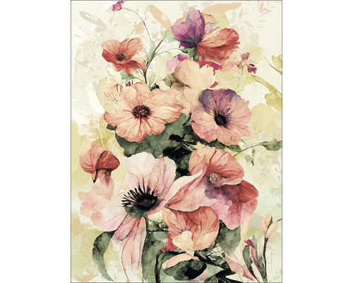 Leinwandbild Watercolor Flowers VI 57x77 cm