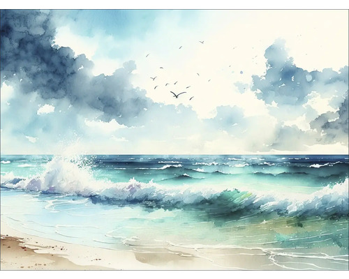 Leinwandbild Aquarell Seaside I 77x57 cm