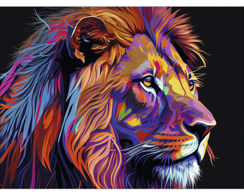Leinwandbild Colorful Lion Head V 116x84 cm Leinwandbild Colorful Lion Head V 116x84 cm