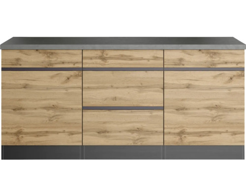 Küchenunterschrank mit Holzfront und Schubladen