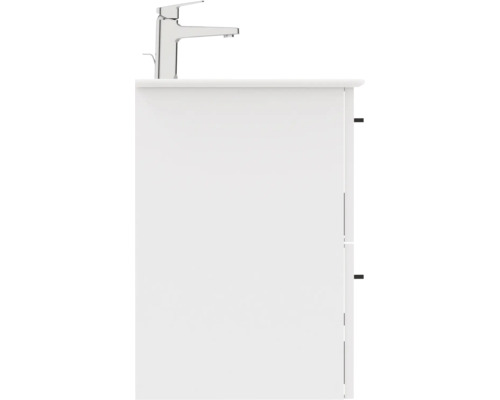 Weißer Waschtischunterschrank mit Armatur