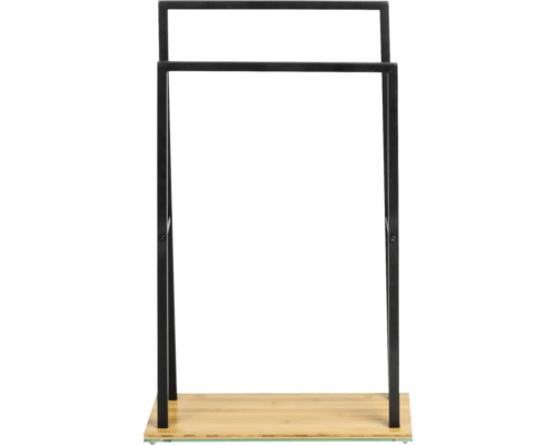 Freistehender Handtuchhalter mit zwei Stangen und Bodenplatte