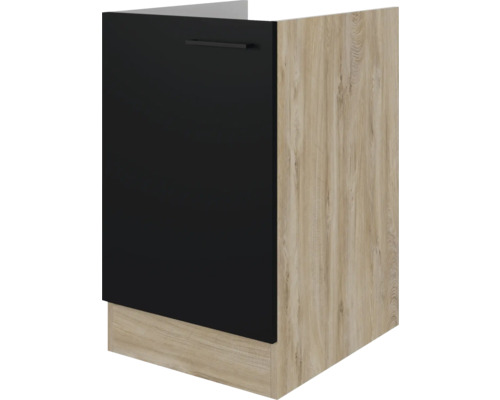 Flex Well Spülenschrank Capri BxTxH 50 x 57 x 82 cm schwarz matt antifingerprint zerlegt Anschlag reversibel 00012503