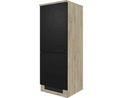 Flex Well Kühlumbauschrank für 88er Einbaukühlschrank Capri BxTxH 60 x 60 x 161 cm schwarz matt antifingerprint zerlegt Anschlag reversibel 00012560 Hoher Küchenschrank mit zwei Türen