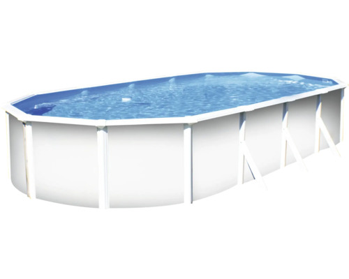 Aufstellpool Stahlwandpool-Set Planet Pool Vision-Pool Classic Solo oval 500x300x120 cm inkl. Einbauskimmer weiss-0