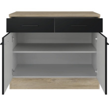 Unterschrank mit Schublade und Drehtür Flex Well Capri BxTxH 100 x 60 x 85 cm Front schwarz matt Korpus wildeiche-thumb-1 Unterschrank mit Schublade und Drehtür Flex Well Capri BxTxH 100 x 60 x 85 cm Front schwarz matt Korpus wildeiche-thumb-1