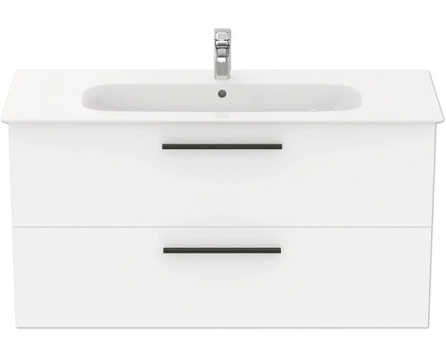 Waschtischunterschrank mit zwei Schubladen und Aufsatzwaschbecken