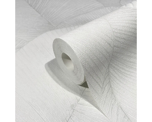 Rolle weiße Tapete mit Blattmuster