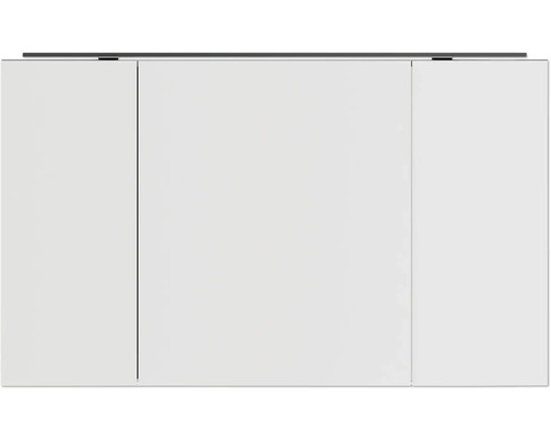 Spiegelschrank NOBILIA Programm 1-6 190 120 x 21 x 72 cm eiche hell LED IP 44 Weißer Hängeschrank mit drei Türen