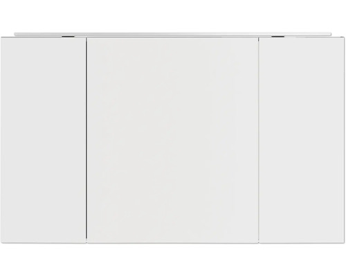 Spiegelschrank NOBILIA Programm 1-6 187 120 x 21 x 72 cm weiß hochglanz LED IP 44 Hängeschrank mit drei Türen