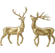 Zwei goldene Hirschfiguren als Dekoration