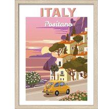 Gerahmtes Poster mit Italien-Motiv, Positano