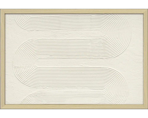 Dekoratives Wandbild mit abstraktem Linienmuster in einem Holzrahmen