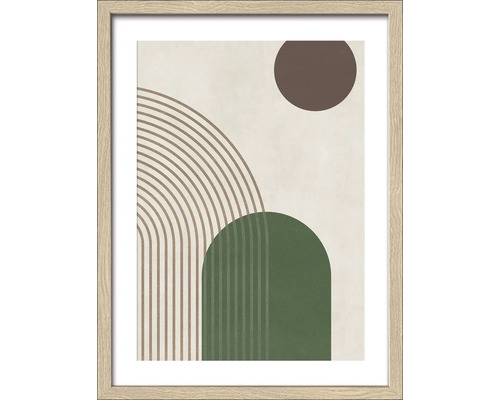Gerahmtes Bild Geometrical Green Art I 33x43 cm