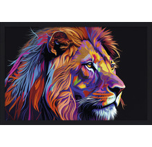 Gerahmtes Bild Colorful Lion Head V 130x90 cm