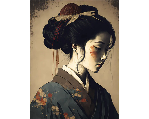 Glasbild Geisha II 60x80 cm