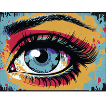 Illustration eines Auges im Pop-Art-Stil