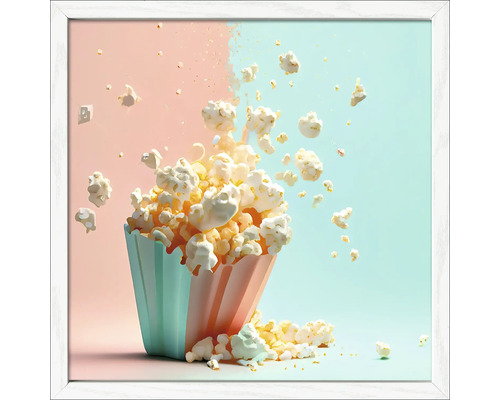 Gerahmtes Bild Popcorn 33x33 cm