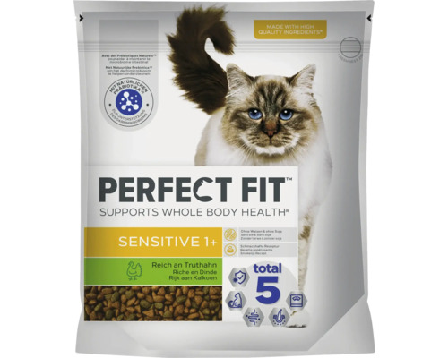 Trockenfutter Katze Perfect Fit Sensitiv 1+ reich an Truthahn 1,4 kg