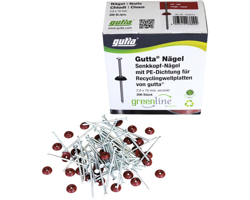 Gutta Super-S Nägel für Bitumenwellplatten rot 2,8 x 70 mm Pack = 200 St Gutta Super-S Nägel für Bitumenwellplatten rot 2,8 x 70 mm Pack = 200 St
