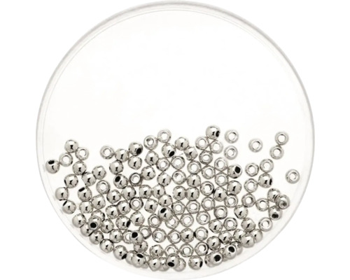 Metallic-Perle silber 3 mm 125 Stück Metallic-Perle silber 3 mm 125 Stück