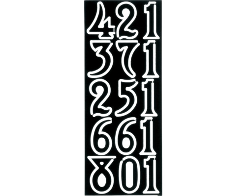 Zahlen 1-12 schwarz 10 mm