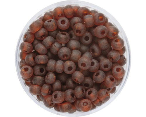 Rocailles Silbereinzug dunkelbraun matt 4,5 mm 17 g Braune Glasperlen in einem Behälter für Schmuckarbeiten