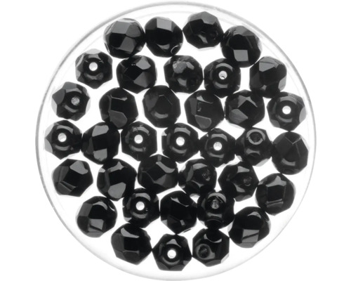 Glasschliffperlen schwarz 6 mm 50 Stück