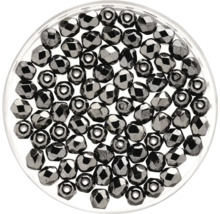 Glasschliffperlen Hematit 6 mm 50 Stück