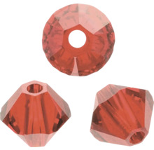 Drei rote Glasperlen in verschiedenen Perspektiven