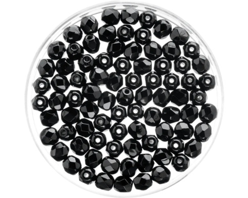 Glasschliffperlen schwarz 4 mm 100 Stück