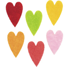 Filz-Herzen bunt gemischt 2 cm 30 Stück