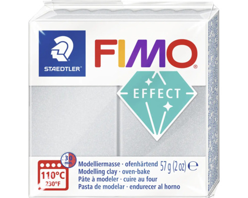 FIMO Effect Modelliermasse perlglanz light silver 57 g Fimo Effect Modelliermasse, ofenhärtend, 57 Gramm