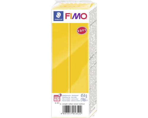 FIMO Soft Modelliermasse Großblock sonnengelb 454 g Fimo Soft Modelliermasse, 454 Gramm, ofenhärtend