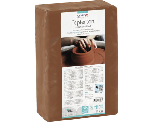 Töpferton terracotta unschamottiert 5 kg