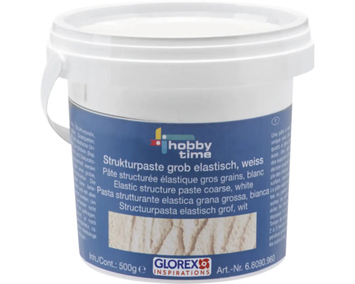 Weisse Strukturpaste grob elastisch im Eimer