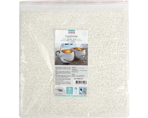 GLOREX Keratex Gipsbinde 10 Cm X 2 M - Hautfreundliches Modelliergewebe Für Masken & Babybauch-Abdrücke