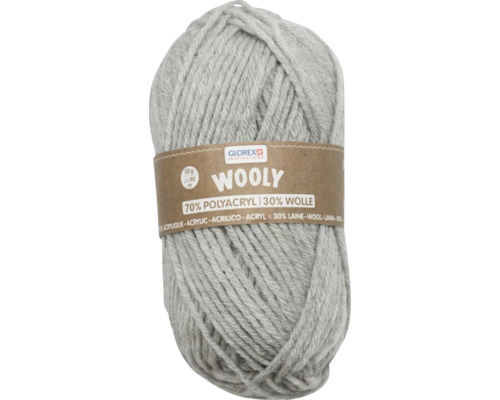 Wolle 70% Acryl/30% Wolle hellgrau 50 g