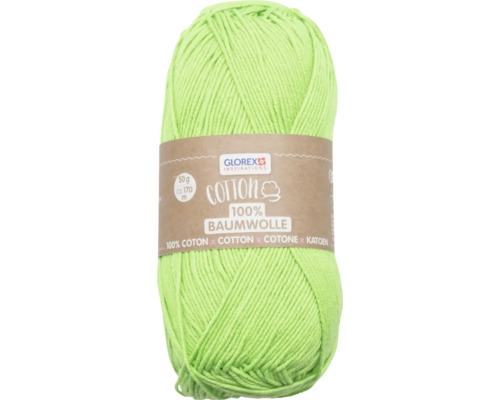 Wolle 100% Baumwolle hellgrün 50 g