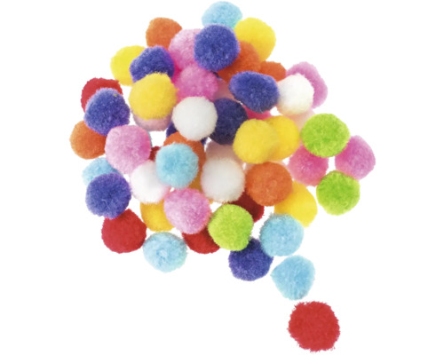 Pompons-Mix bunt 1,5 cm 60 Stück