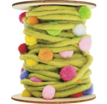 Filzkordel mit Pompons grün 5 m