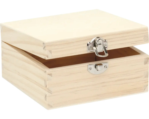 Holzbox quadratisch 13x13x7 cm