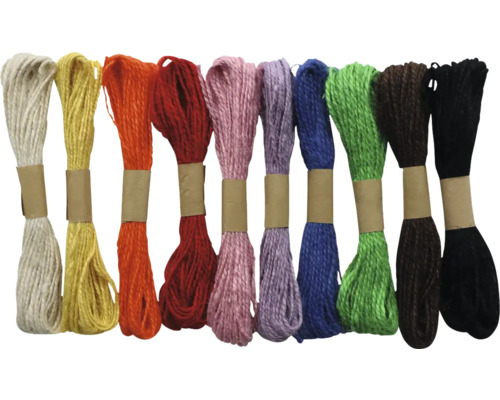 Jute-Schnur 10 m 10 Farben Jute-Schnur 10 m 10 Farben