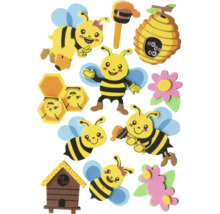 Dekorative Aufkleber mit Bienenmotiven, Honigwaben und Bienenstock
