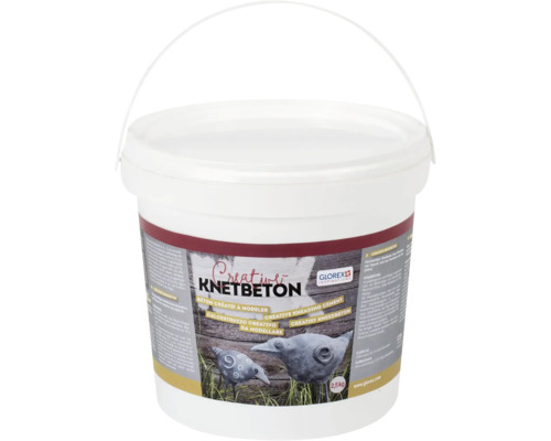 Creative-Knetbeton Modelliermasse witterungsbeständig und frostbeständig lufthärtend 2,5 kg Knetbeton im Eimer, 2,5 Kilogramm