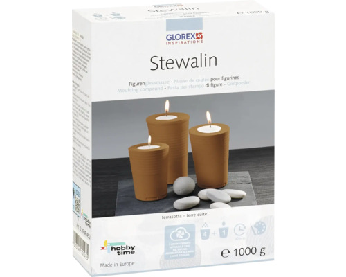 Stewalin Figurengießmasse schnelle Aushärtung terracotta 1 kg Stewalin Gießpulverpackung für Figuren