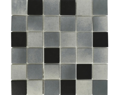 Keramikmosaik 28,8 x 28,8 cm grau schwarz Keramikmosaik 28,8 x 28,8 cm grau schwarz