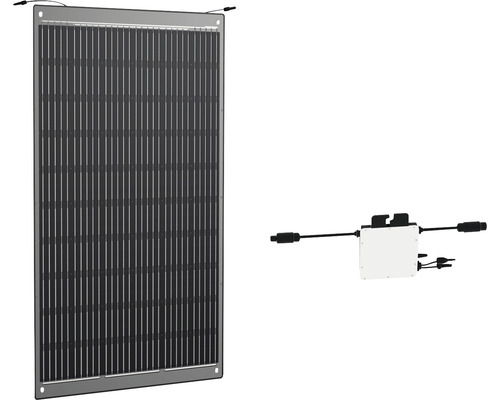 Balkonkraftwerk mit flexiblem PV-Modul leicht 300 Wp inklusive Wechselrichter Solarmodul mit Wechselrichter zur Stromerzeugung