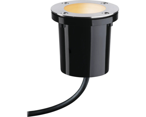 Paulmann Plug & Shine LED Bodeneinbauleuchte Smart Home Zigbee Einzelleuchte insektenfreundlich 2W 90 lm 2200 K Ø 98/90 mm schwarz/edelstahl 230/24 V